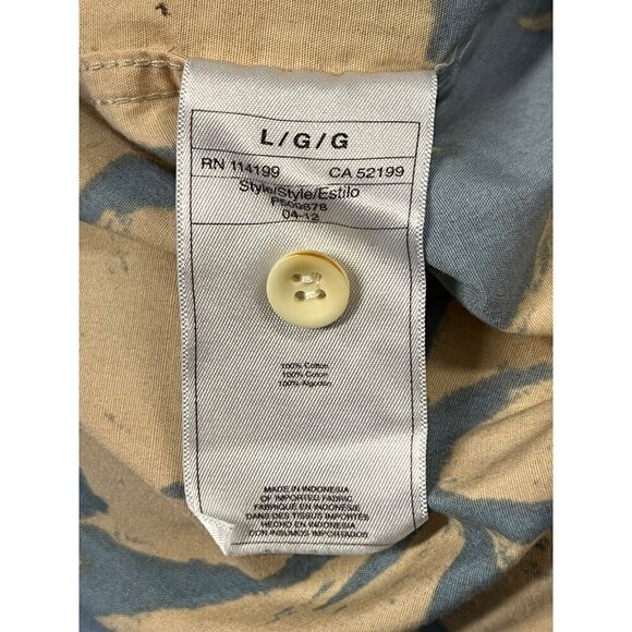 Quiksilver Men Hawaiian Shirt Large L Blue Collar Hibiscus Collar Short Sleeve - Picture 9 of 10